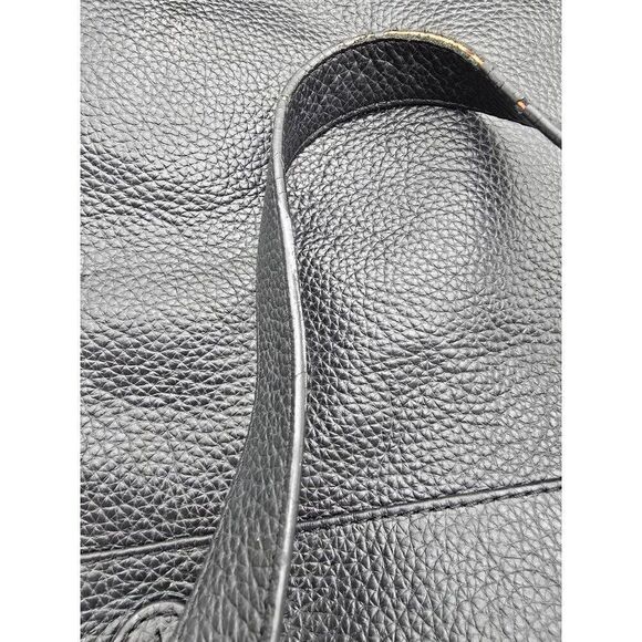 Fossil pebbled Black Leather Tote Bag With Dual Handles & Outer Pocket - Picture 10 of 11